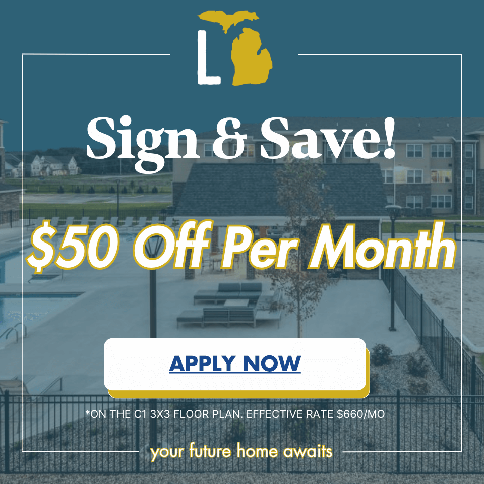Sign and Save! $50 off per month on the c1 3x3 floor plan. Effective rate $660 per month. Apply Now. 